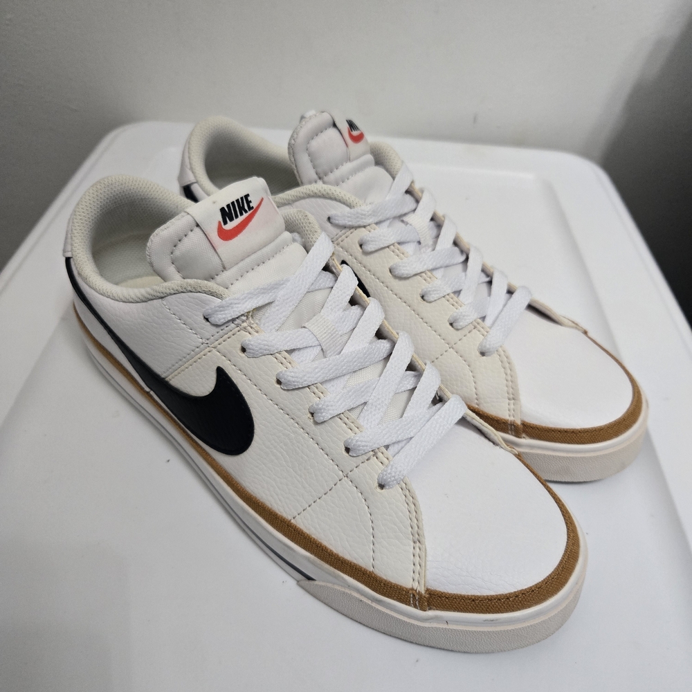Nike Court Legacy White Desert Ochre Sneakers Size 8.5